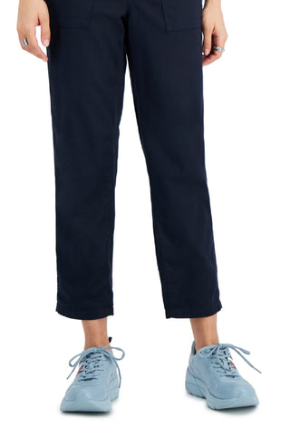 Tommy Hilfiger Women's Solid Cropped Utility Pants Blue Size X Small