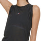 Tommy Hilfiger Women's Sport Mesh Panel Tie Back Top Black Size Medium