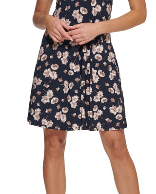 Tommy Hilfiger Women's Shirred Sleeve Surplice Dress Blue Size 12Petite