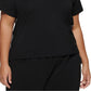 Tommy Hilfiger Women's Side Stripe Crewneck Cropped Black Size 3X