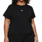 Tommy Hilfiger Women's Side Stripe Crewneck Cropped Black Size 3X