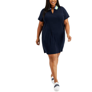 Tommy Hilfiger Women's Cotton Polo Dress Blue Size 1X