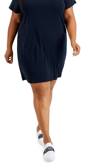 Tommy Hilfiger Women's Cotton Polo Dress Blue Size 1X