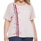 Tommy Hilfiger Women's Plus Heart Print T-Shirt Pink Size 1X