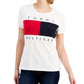 Tommy Hilfiger Women's Big Flag Logo T-Shirt White Size Medium
