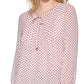 Tommy Hilfiger Women's Dot Keyhole Blouse Pink Size Medium