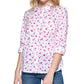 Tommy Hilfiger Women's Flutter Hearts Button Down Blouse White Size X-Large