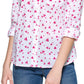 Tommy Hilfiger Women's Flutter Hearts Button Down Blouse White Size X-Large