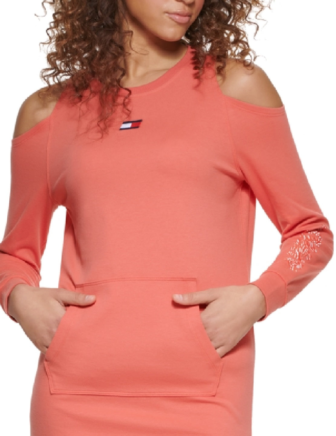 Tommy Hilfiger Women's Sport Cold Shoulder Dress Orange Size Medium