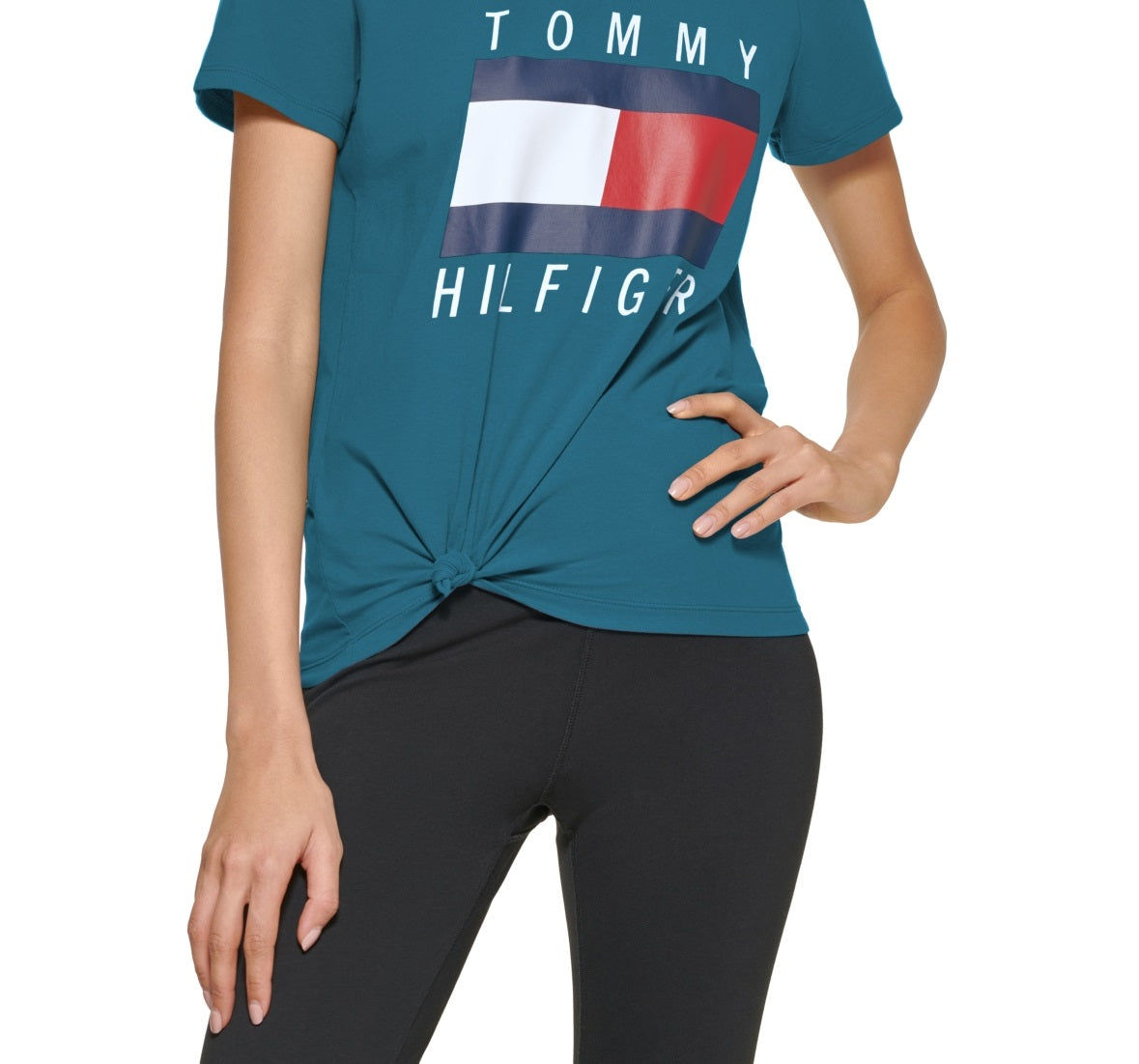 TOMMY HILFIGER - Women's regular basic logo T-shirt - Size 