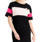 Tommy Hilfiger Women's Colorblocked Heart Logo Dress Black Size Large