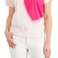 Tommy Hilfiger Women's Crew Neck Heart Graphic T Shirt Pink Size Medium