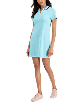 Tommy Hilfiger Women's V Neck Polo Dress Green Size Medium