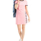 Tommy Hilfiger Women's Vertical Logo Dress Pink Size Large