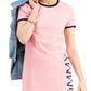 Tommy Hilfiger Women's Vertical Logo Dress Pink Size Large