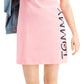 Tommy Hilfiger Women's Vertical Logo Dress Pink Size Large