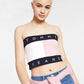 Tommy Jeans Women's Flag Bandeau Pink Size X-Large