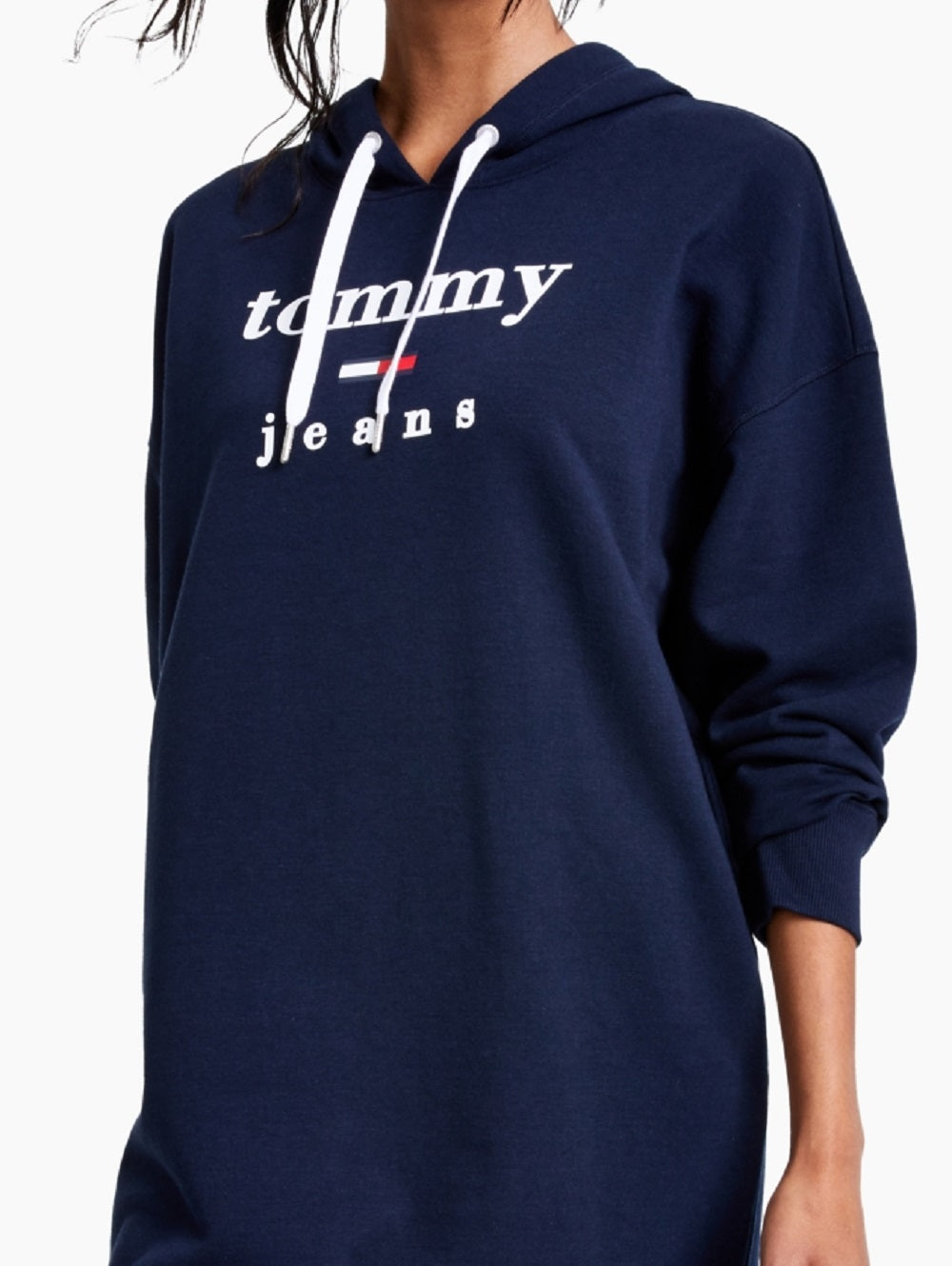 Tommy Jeans Women's Logo Hoodie Dress Blue Size Large