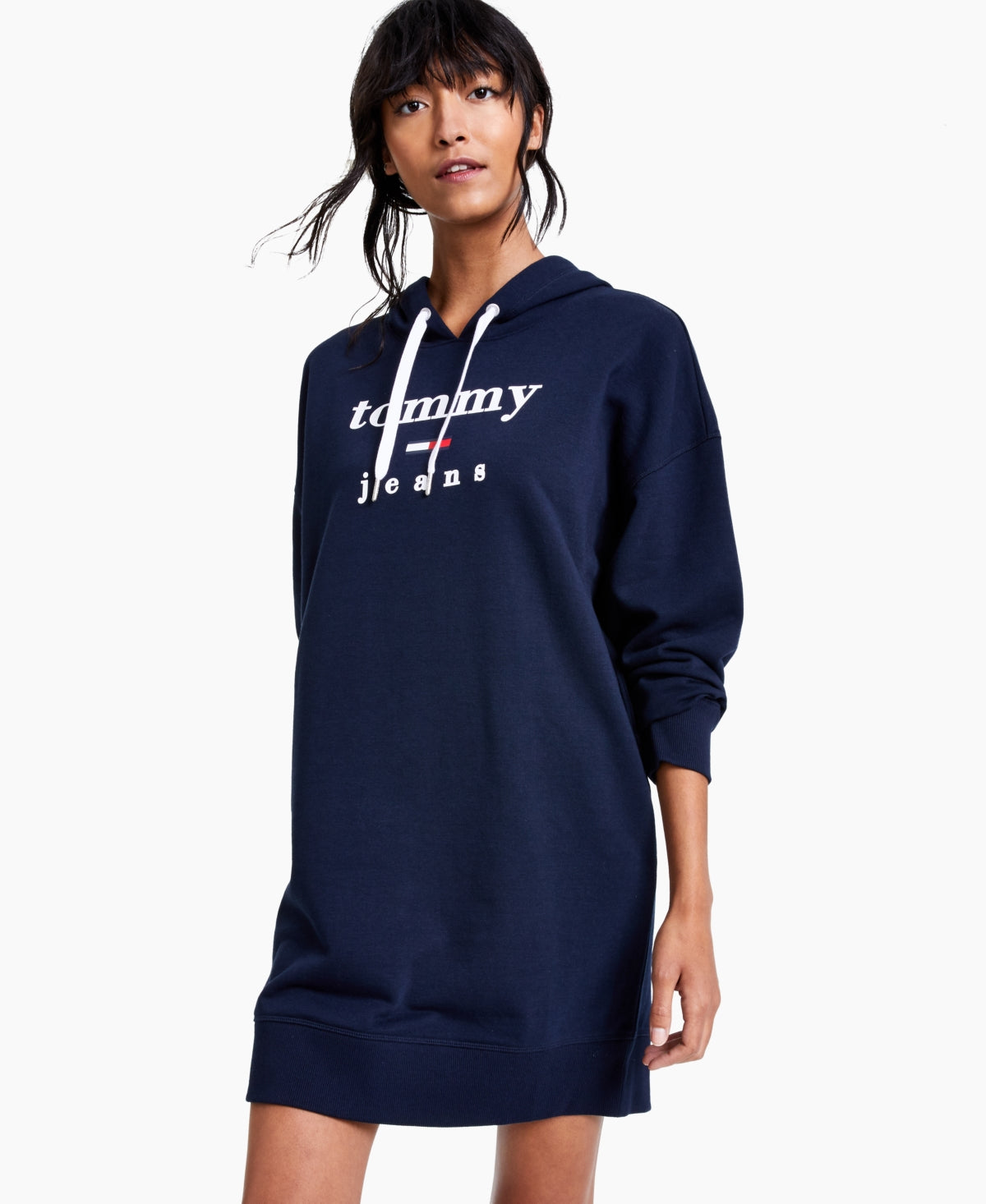 Tommy Jeans Women's Logo Hoodie Dress Blue Size Large