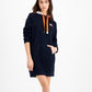Tommy Jeans Women's Mixed Media Hoodie Dress Blue Size Small