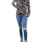 Tommy Hilfiger Women's Paisley Tie Neck Blouse Black Size Medium