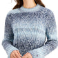Tommy Hilfiger Women's Cable Knit Ombre Crewneck Sweater Blue Size Medium