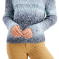 Tommy Hilfiger Women's Cable Knit Ombre Crewneck Sweater Blue Size Medium