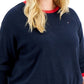 Tommy Hilfiger Women's Sweatshirt With Side Ties Blue Size 3X