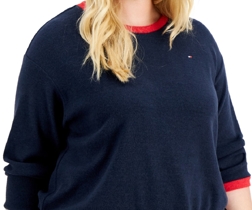 Tommy Hilfiger Women's Sweatshirt With Side Ties Blue Size 3X