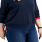 Tommy Hilfiger Women's Sweatshirt With Side Ties Blue Size 3X