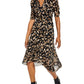 Tommy Hilfiger Women's Floral Print Chiffon Midi Dress Brown Size Small