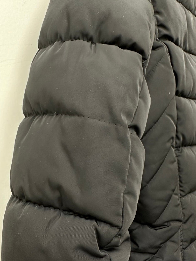 Tommy Hilfiger Women's Faux Fur Trim Hooded Puffer Coat Black Size X-Small