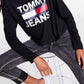 Tommy Jeans Women's Cotton Logo Graphic Top Black Size Large