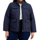 Tommy Hilfiger Women's Quilted Logo Patch Jacket Blue Size 2X