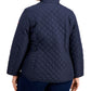 Tommy Hilfiger Women's Quilted Logo Patch Jacket Blue Size 2X
