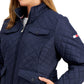 Tommy Hilfiger Women's Quilted Logo Patch Jacket Blue Size 2X