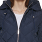 Tommy Hilfiger Women's Hooded Quilted Coat Blue Size Large