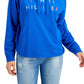 Tommy Hilfiger Women's Embroidered Raglan Hoodie Blue Size Large