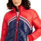 Tommy Hilfiger Women's Sport Colorblocked Puffer Jacket Red Size XX Large