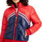 Tommy Hilfiger Women's Sport Colorblocked Puffer Jacket Red Size Small