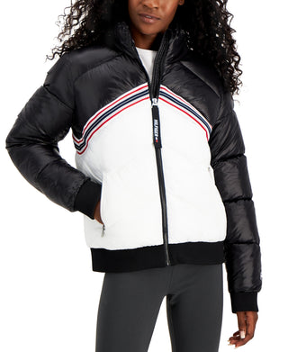 Tommy Hilfiger Women's Sport Colorblocked Puffer Jacket Black Size X-Small