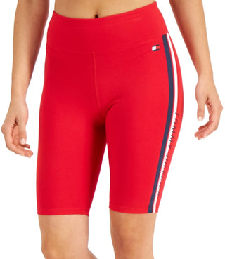 Tommy Hilfiger Women's High Rise Biker Short Red Size X-Large