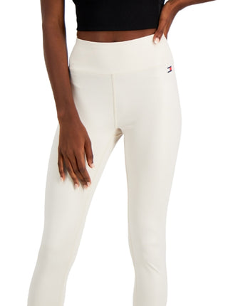 Tommy Hilfiger Women's High Rise Full Length Leggings White Size Large