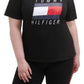 Tommy Hilfiger Women's Stretch Logo Graphic Short Sleeve Crew Neck T-Shirt Black Size 3X