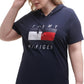 Tommy Hilfiger Women's Logo Graphic Short Sleeve Short Shirt Dress Blue Size 2X