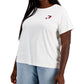 Tommy Hilfiger Women's Embroidered Double Heart T-Shirt White Size 3X