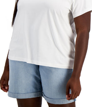 Tommy Hilfiger Women's Embroidered Double Heart T-Shirt White Size 3X