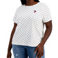 Tommy Hilfiger Women's Embroidered Heart Logo T-Shirt White Size 2X
