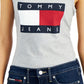 Tommy Jeans Women's Sleeveless Scoop Neck Body Suit Top Gray Size X-Large