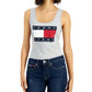 Tommy Jeans Women's Sleeveless Scoop Neck Body Suit Top Gray Size X-Large